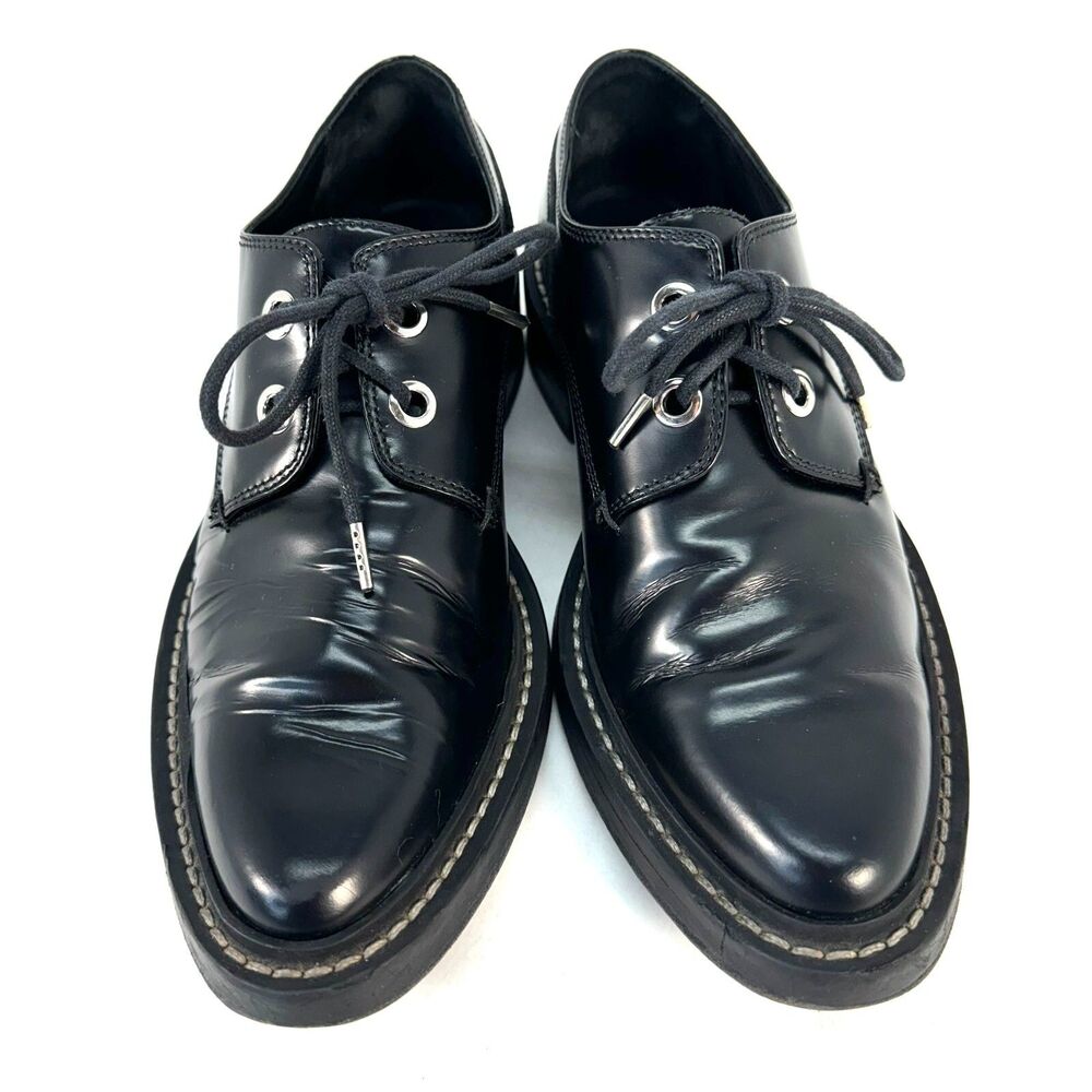 Rag & Bone Kenton Leather Lace-Up Oxford Black white brogues Size EU 38.5 US 8 - Picture 3 of 10